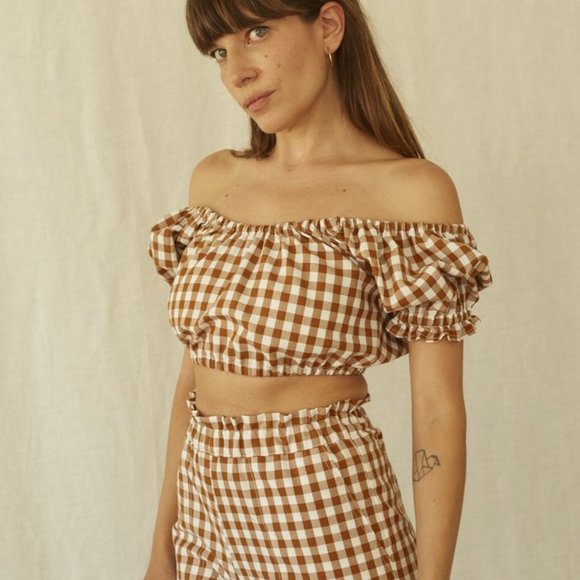FOUND 🐻 Copper Gingham Leisure Pant - Picture 2 of 3